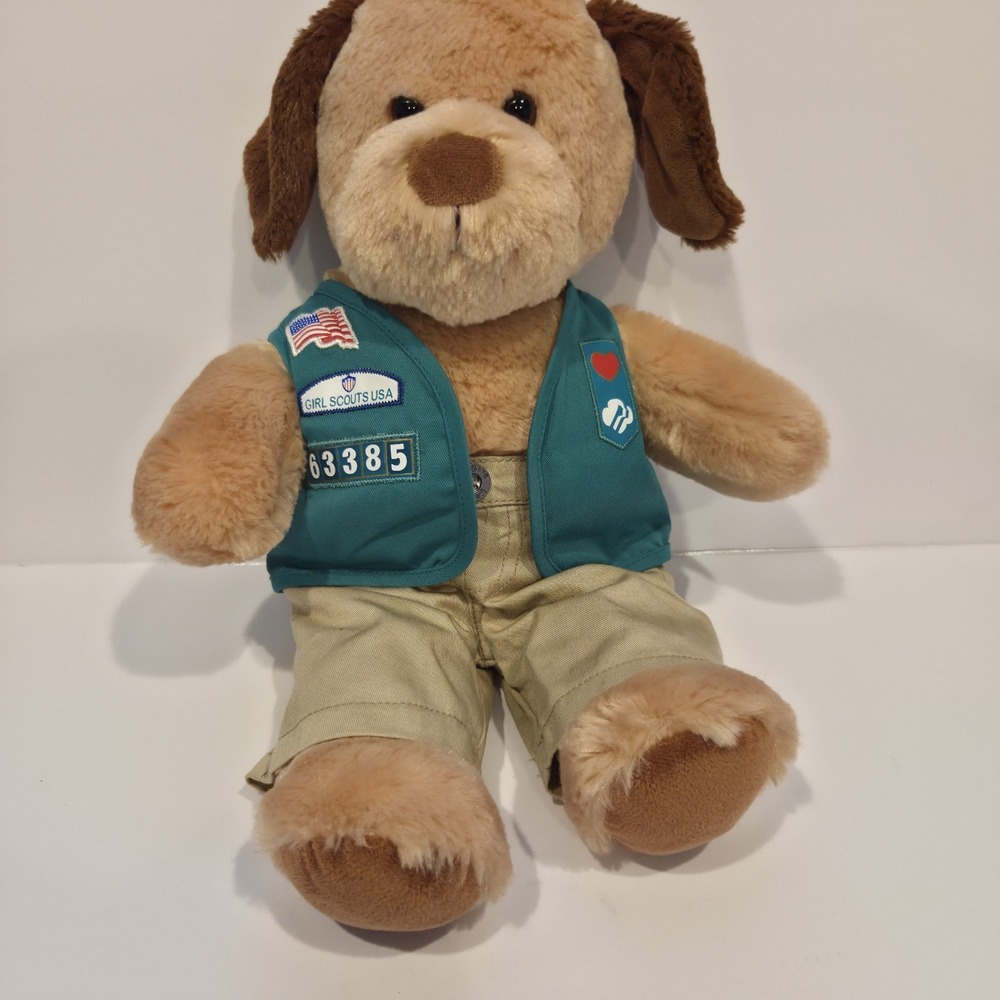 Build A Bear Dog Brown & Tan Girl Scout Cloths USA Retired